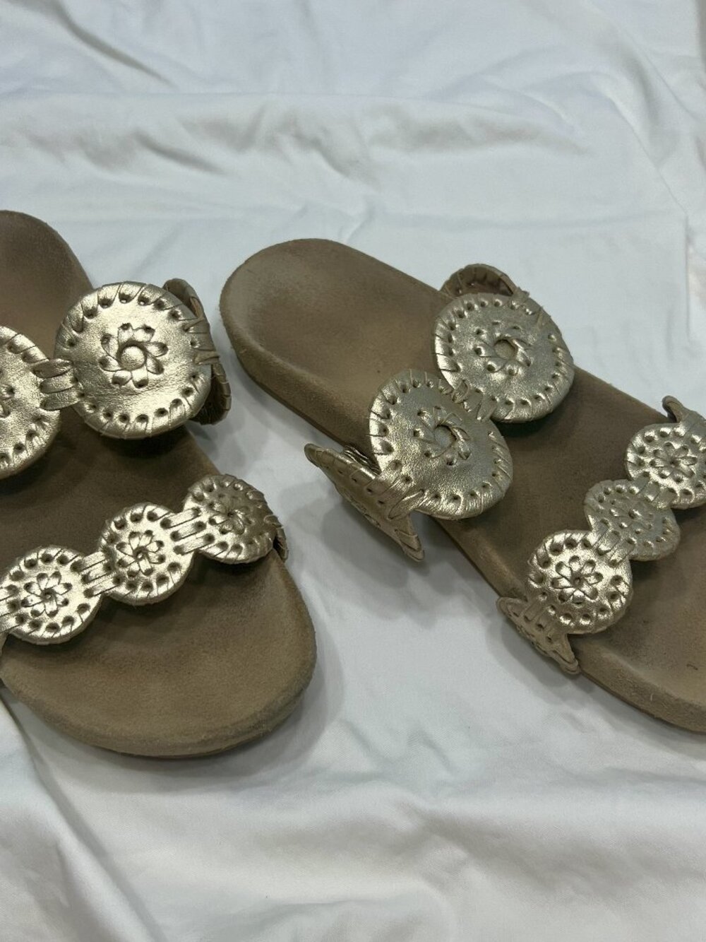 Jack Rogers Gold Metallic Navajo Flat Sandals Women’s Size 5